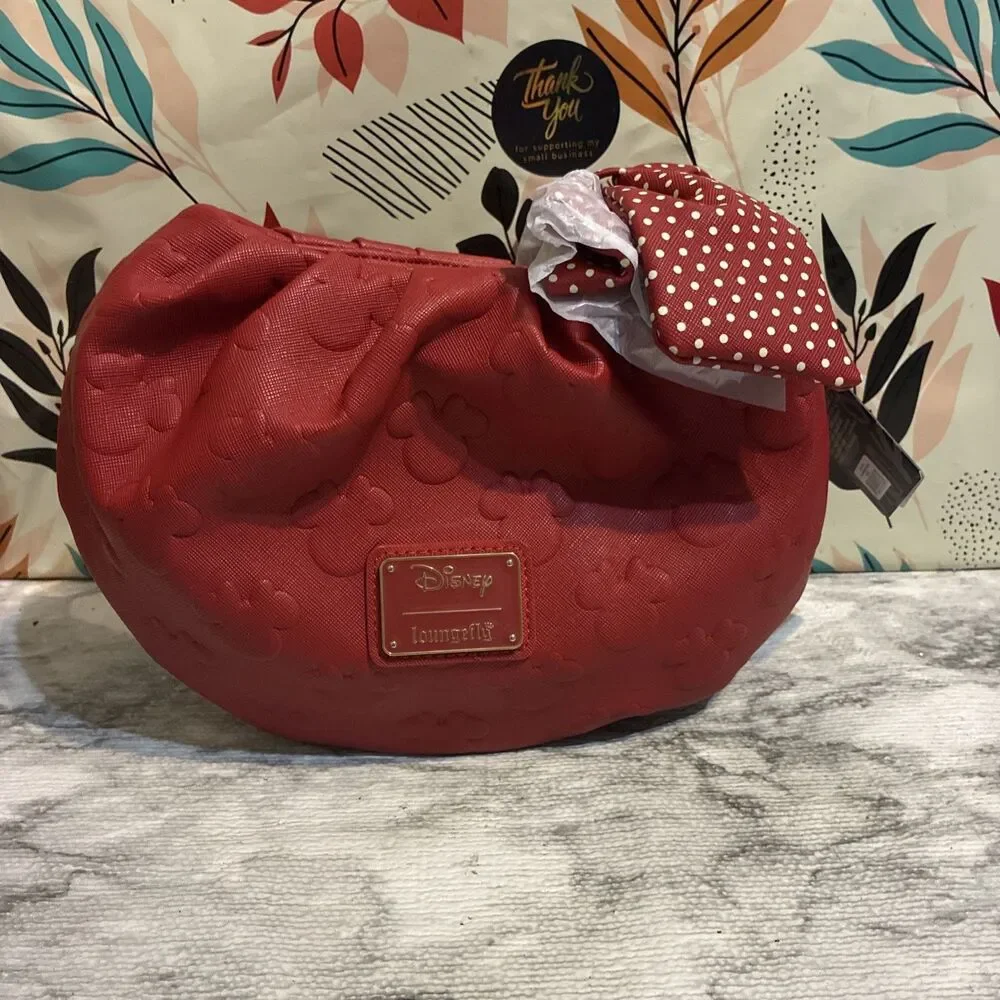 Loungefly Disney Minnie Mouse Rocks the Dots Coquette Handbag NWT